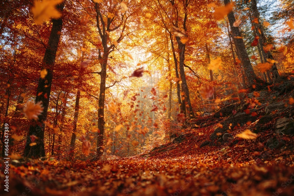 Fototapeta premium Autumnal forest path (1)