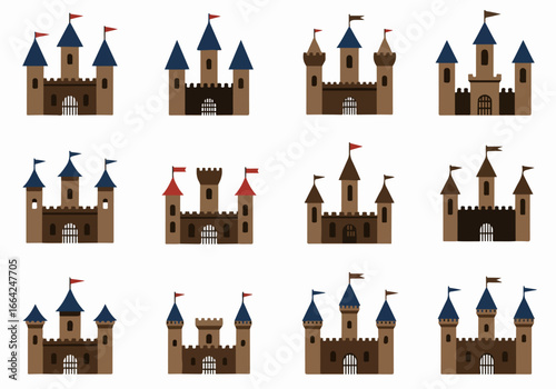 Surfboards collection with transparent background