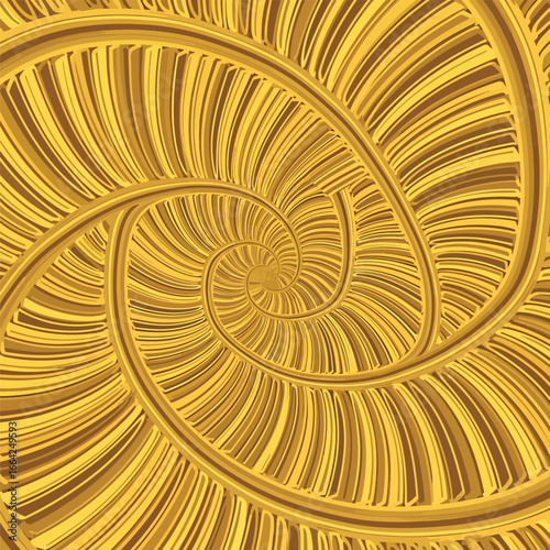 Seamless Pattern, Golden spiral pattern illusion with radiating lines and circular bands design Stock royalty free image.