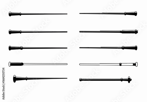 Musical instrument outlines collection with transparent background