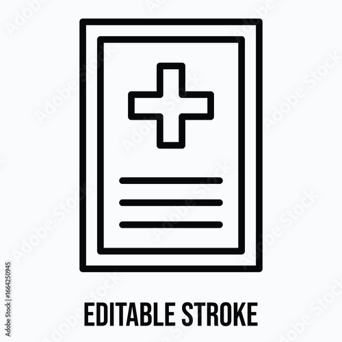 Hospital Signboard, Medical Icon Sign Vector Icon, Isolated Vector Lineal Style Icon, Editable Stroke.