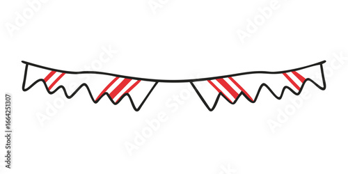 Christmas pennant bunting in red and white