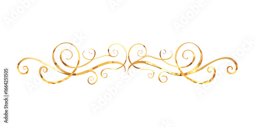 Decorative vintage swirl border in gold