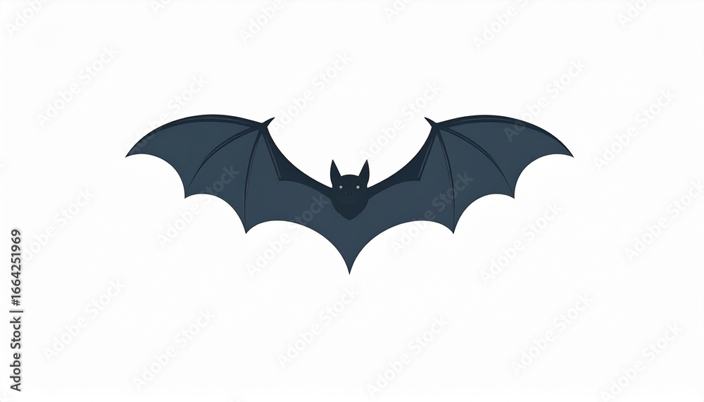 Fototapeta premium Vector Illustration of a Bat in Flight with Spread Wings