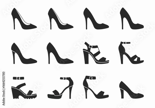 Various women's high heel shoes collection