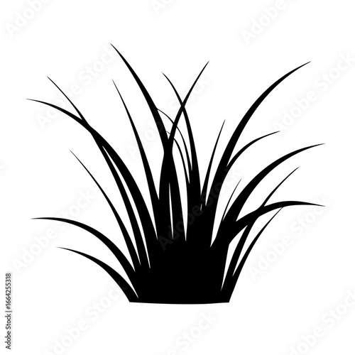 Silhouette of Lush Grass A Vector Illustration