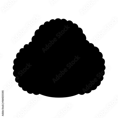 Minimalist black silhouette icon of a bush, shrub, or cloud. Simple flat vector graphic with a bumpy outline isolated on a white background