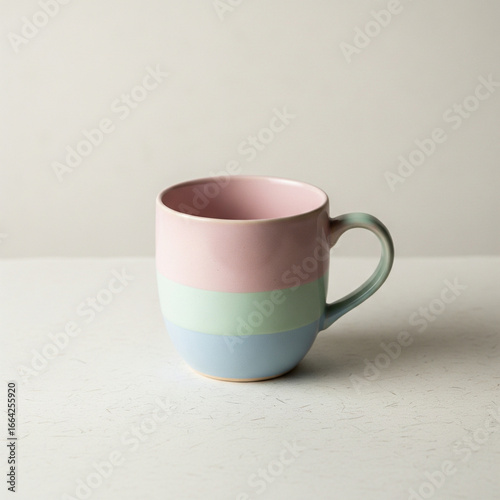High-End Mug Photo: Clean Pastel Catalog Image with Bokeh