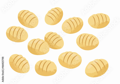 Colorful scarves in various patterns with transparent background