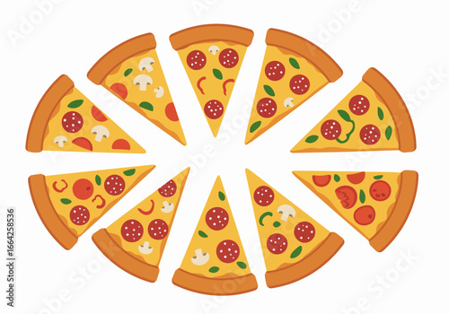 Pizza slices with toppings