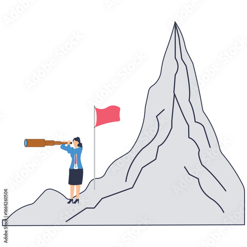 a women look to successful career vector style