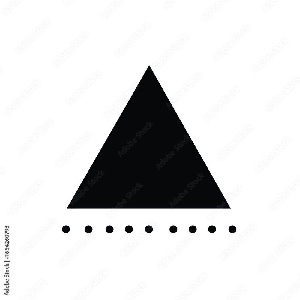 Fototapeta premium Black triangle with dots geometric symbol