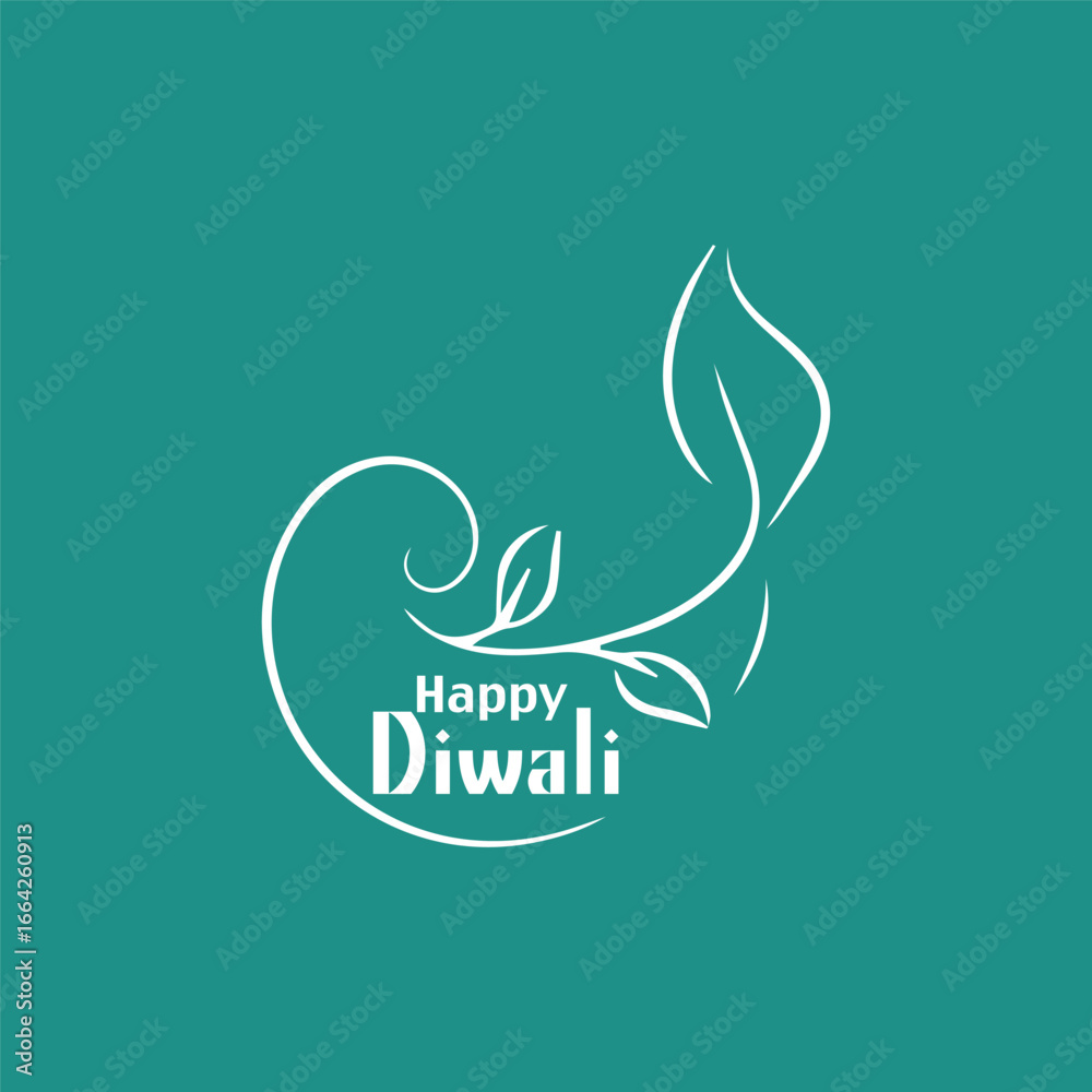 Fototapeta premium Creative Diwali Diya design for Hindu festival, Happy Diwali abstract greeting card flat design template with festive Diya, happy diwali decorative diya festival card design, Festive diwali 