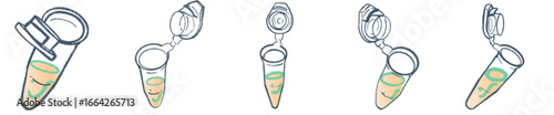 Microcentrifuge Tube PNG Illustration for Science and Laboratory Design