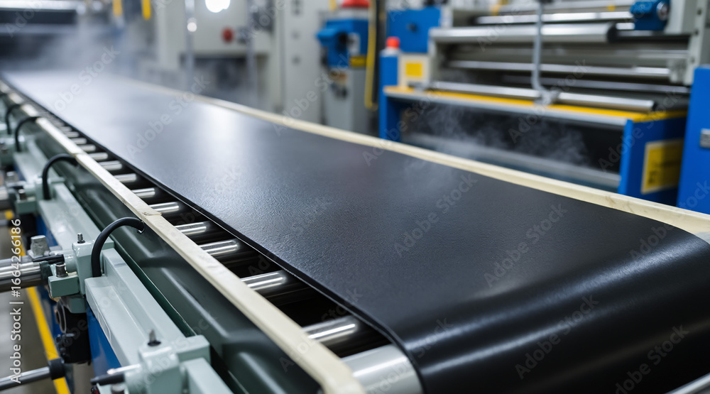Industrial Production Line for Synthetic Material with Smooth Black Surface Industrial Production Line for Synthetic Material with Smooth Black Surface