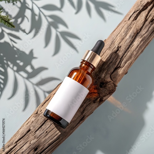 Dropper Bottle Mockup with Plain White Label
