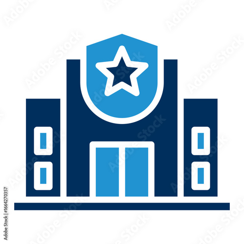 Police Station Blue Color Icon