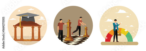 Learning or education concept. Succession planning.  Performance evaluation.