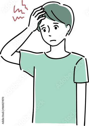 頭痛に悩む男性