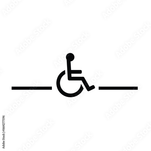 Wheelchair symbol with horizontal lines accessibility