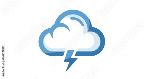 Cloud with lightning bolt vector illustration for weather forecast and storm warning graphic design element