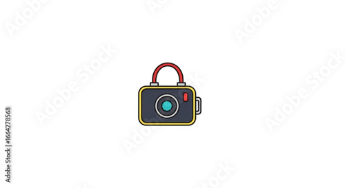 Creative camera icon illustration for photography and videography content creation and design projects