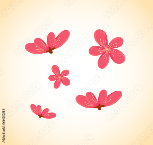 Cherry Blossom flower and Spring Season, Spring Leaf and Cherry Blossom, Cherry Blossom Flowers and Sakura Blooming Flowers