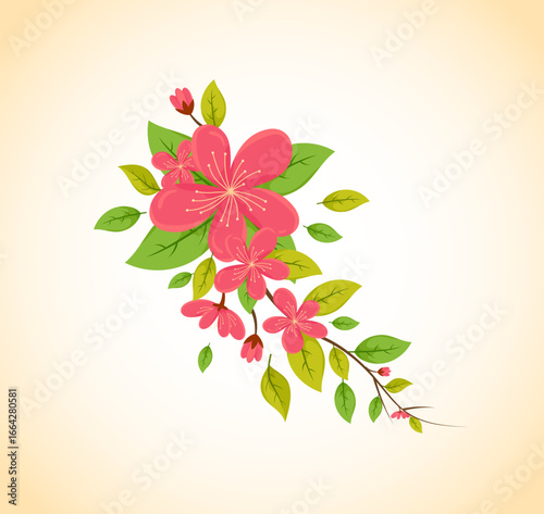 Cherry Blossom flower and Spring Season, Spring Leaf and Cherry Blossom, Cherry Blossom Flowers and Sakura Blooming Flowers