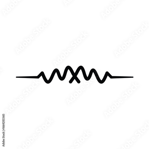 Black wavy line with crossover white