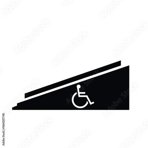 Accessible ramp with wheelchair symbol accessibility