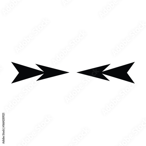Black arrows pointing inward graphic