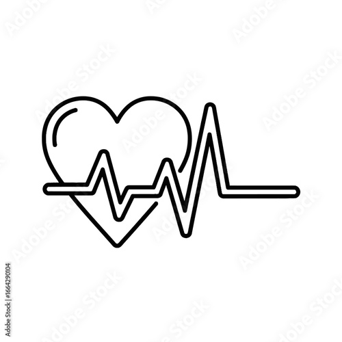 Heartbeat Icon – Health Monitor Outline Symbol