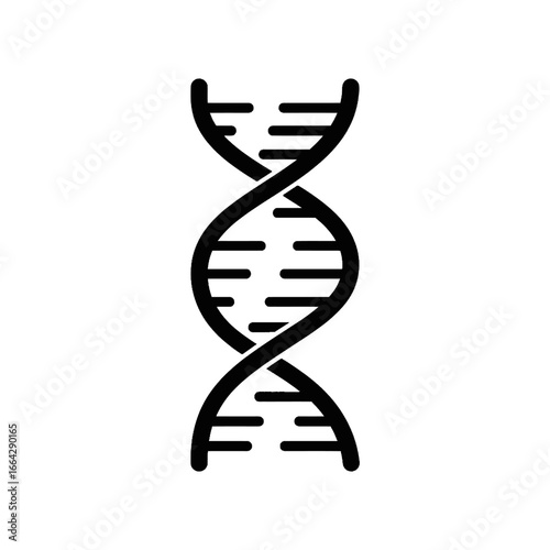 Simple Outline Style Helix Strand Dna Chain Diagram Icon Graphic