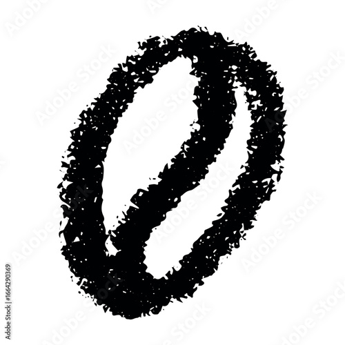 Simple hand drawn coffee bean Drink doodle Single element for print, web, design, decor