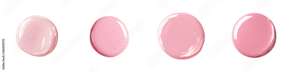 Obraz premium Pink Nail Polish Drops: Gradient Shades on White Background