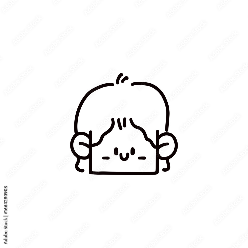 Obraz premium cartoon boy face graphic design illustration