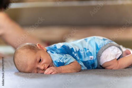 Anjali has tummy time
