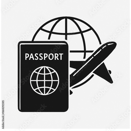 Travel Dreams: A clean graphic symbolizes the essence of wanderlust, featuring a passport and airplane ready to explore the globe.