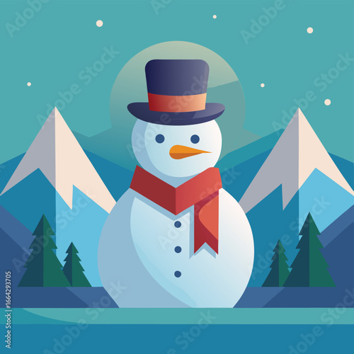 minimal flat vector seasonal snowman (2).eps