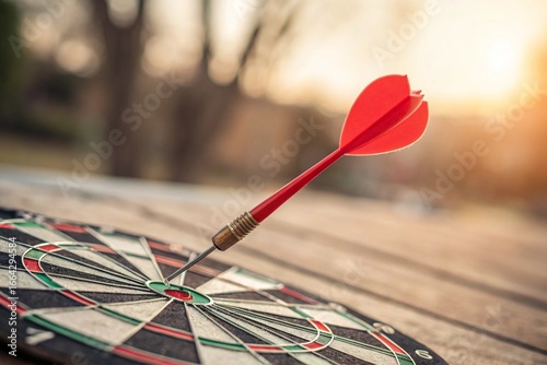 A red dart is shot at a target with the numbers 1 to 9 on it