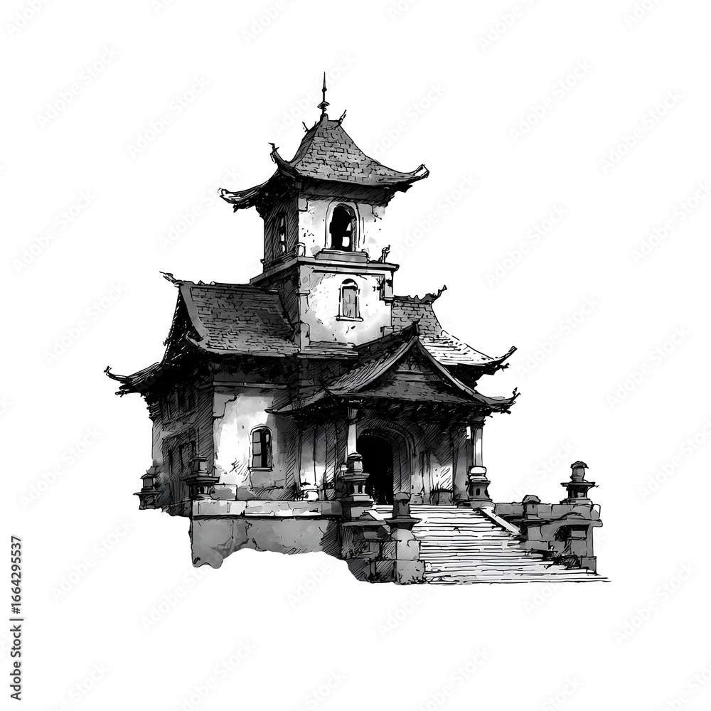 Fototapeta premium japanese castle in the forest