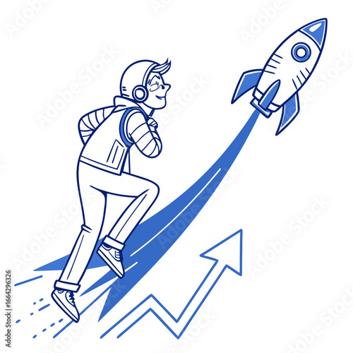 Cartoon illustration of a man with a sword fighting a drawing of a man with a pencil