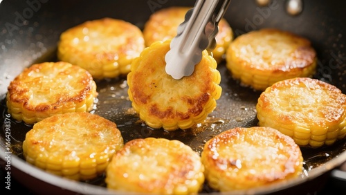 frying pan fried chicken,Food Photography of Pan - fried Corn Slices