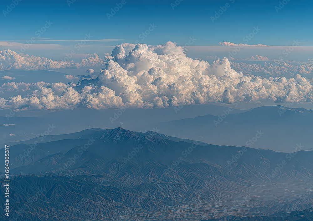 Obraz premium High Altitude View Of Mountains And Clouds
