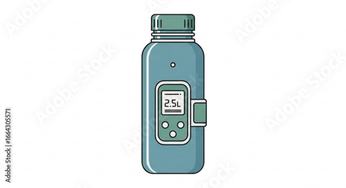 Water bottle with digital display for tracking hydration and liquid intake reminder system alert feature