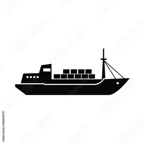 Cargo ship carrying containers across the water vessel