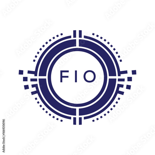 FIO Modern Abstract Circular Technology Logo Design with FIO Letter Logo.

