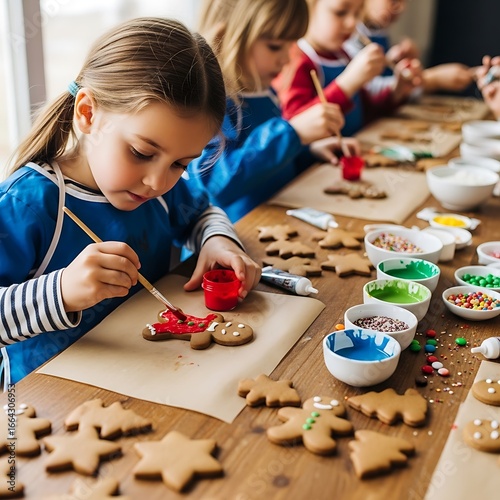 Children decorating gingerbread cookies (1)