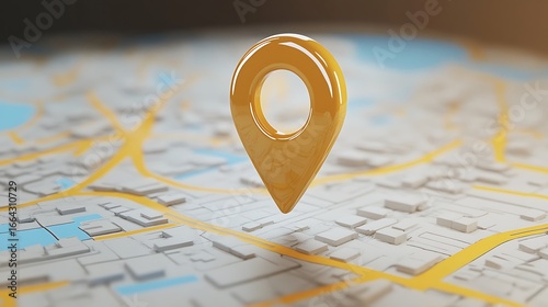 3D map marker on city street view