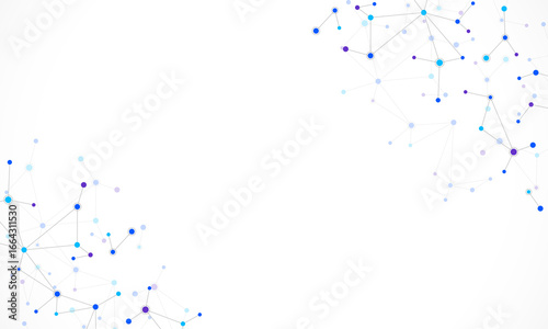 Molecular structure and genetic engineering, molecules DNA, neural network, scientific research. Abstract background for innovation technology, science, healthcare, and medicine